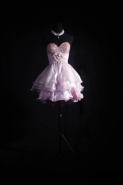 Gorgeous Ball Gown Sweetheart Lilac Tulle Short 18th Birthday Dress Cocktail Gowns Homecoming Dresses AU533