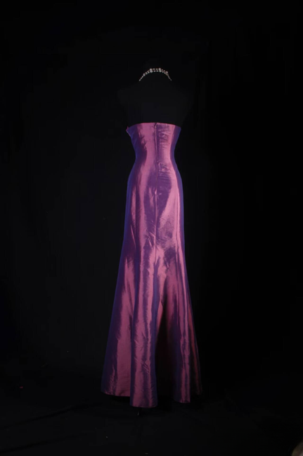 Vintage Prom Dresses 90s Purple Mermaid Strapless Beads Satin Long Party Dress Inspiration Senior Dance Graduation Dresses AU554