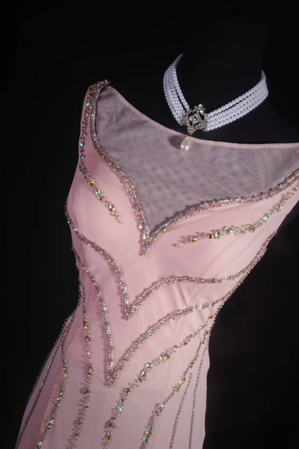 Vintage Prom Dresses 1950s Retro Classy Mermaid Bateau Sequin Pink Tulle Party Dress Graduation Dress AU556