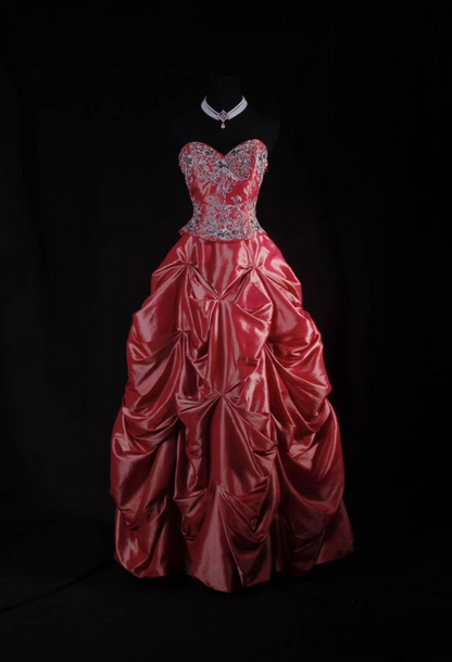 Pink Quinceanera Dresses Ball Gown Sweetheart Satin Pink Birthday Prom Gowns Vestidos De 15 Anos Formal Party Long Sweet 16 Dress AU559