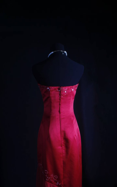 Retro Mermaid Sweetheart Red Satin Long Prom Dresses Party Dress Princess Graduation Outfits For Women AU572