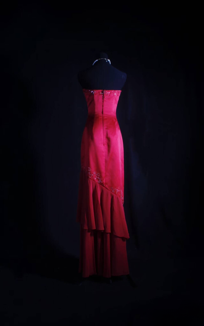 Retro Mermaid Sweetheart Red Satin Long Prom Dresses Party Dress Princess Graduation Outfits For Women AU572