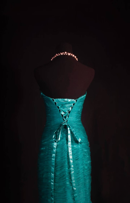Retro Mermaid Sweetheart Green Tulle Beads Long Prom Dresses Party Dress Graduation Outfits For Women AU577