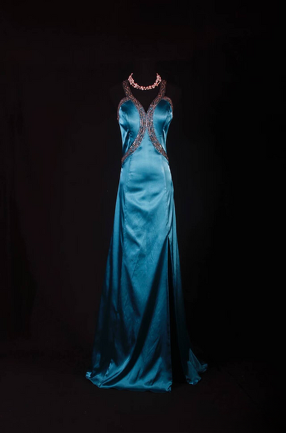 Vintage Prom Dresses 1950s Retro Classy A Line Party Dress Satin Backless Princess Graduation Outfit For Women AU580