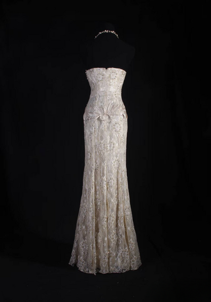 Retro Mermaid Sweetheart Sleeveless Silver Lace Beads Long Prom Dresses Party Dress Graduation Outfits For Women AU596