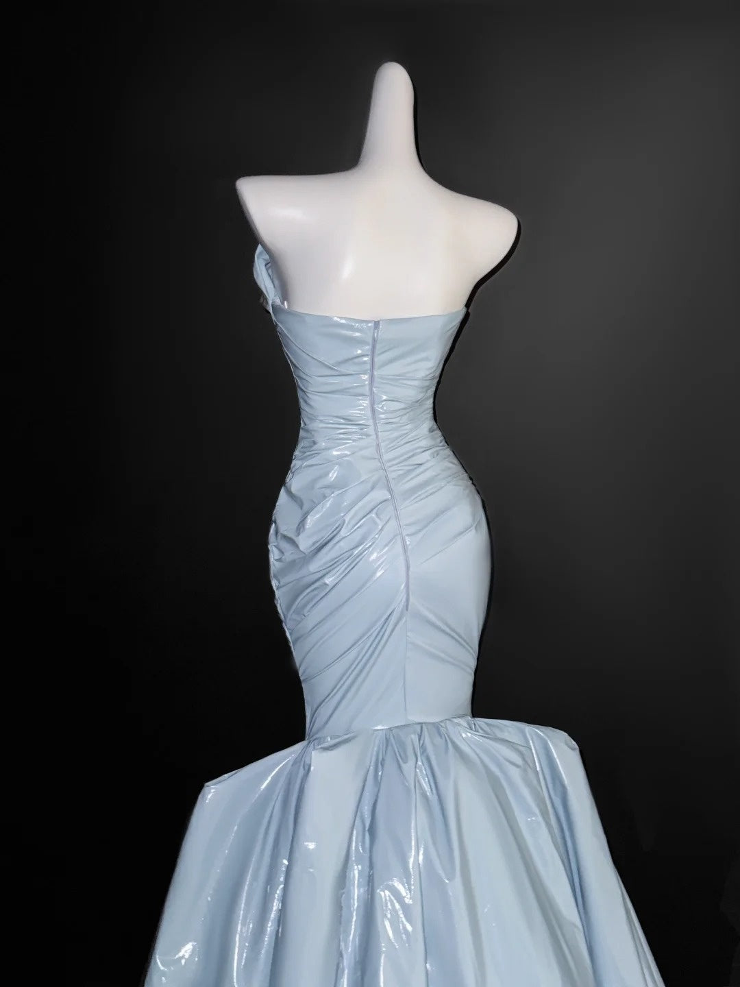 Elegant Mermaid Sweetheart Light Sky Blue Satin Prom Dresses Party Dress 16th Birthday Outfits Senior Graduation Dress AU667