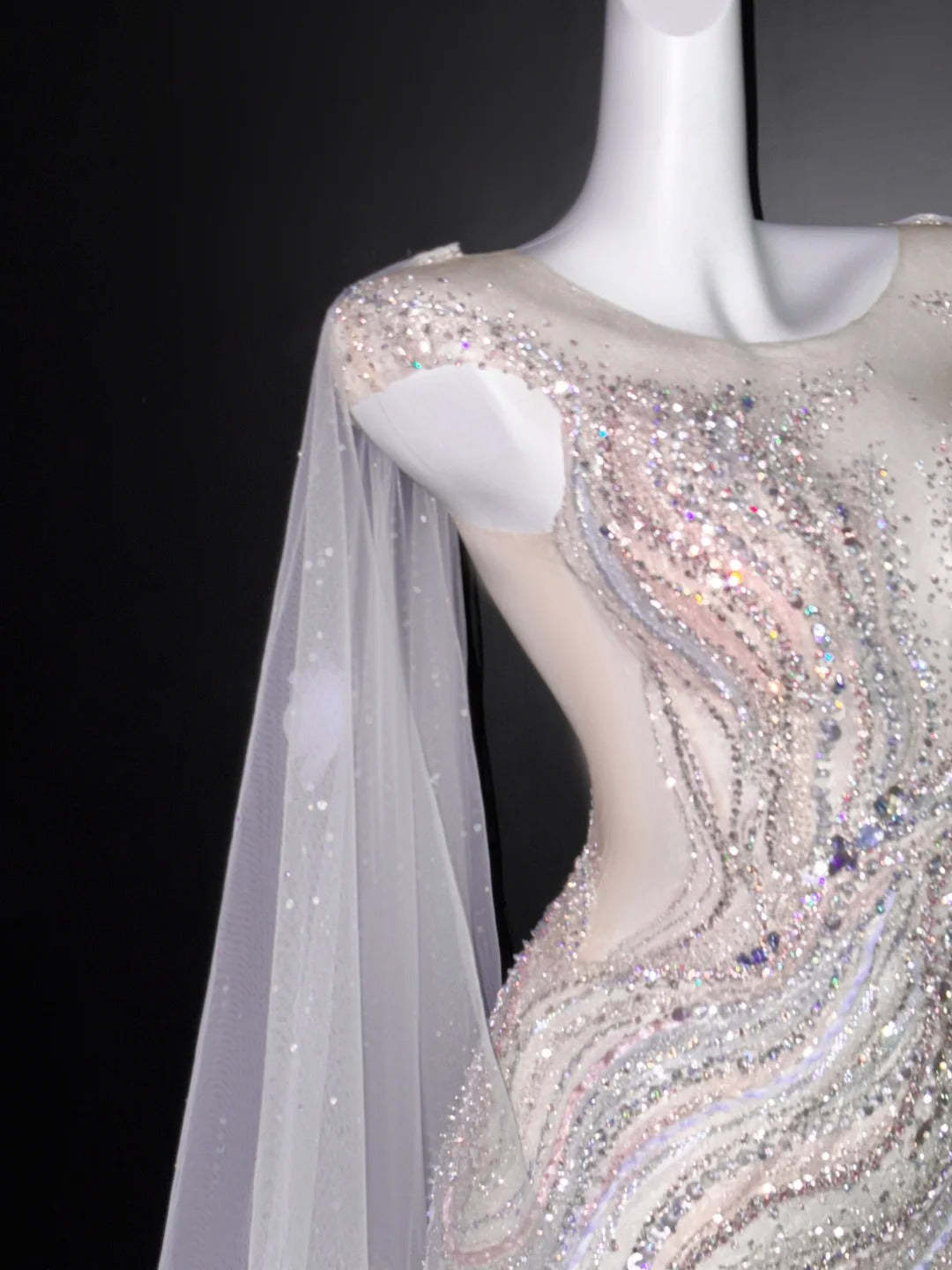 Romantic Mermaid Scoop Neck Sequin Prom Dresses Long Party Dress 21st Birthday Outfit Graduation Dress AU670