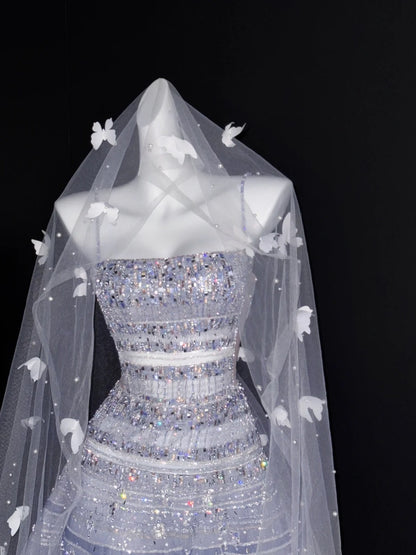 Vintage Ball Gown Spaghetti Straps Tulle Sequins Prom Dresses Long Party Dress 18th Birthday Outfit Graduation Dress AU671