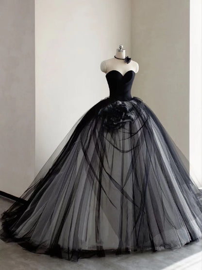 Cute Quinceanera Dresses Ball Gown Sweetheart Black Birthday Gowns Vestidos De 15 Anos Formal Party Long Sweet 16 Dress AU776