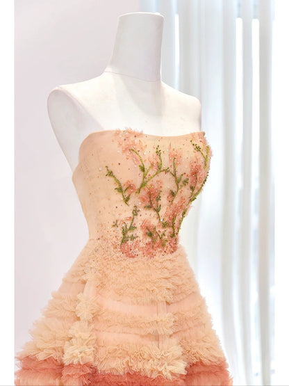 Luxury Quinceanera Dresses Ball Gown Strapless Tulle Birthday Gowns Vestidos De 15 Anos Formal Party Long Sweet 16 Dress AU846
