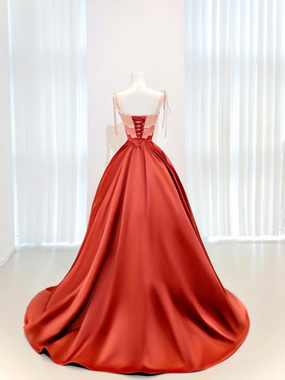 Charming Quinceanera Dresses Ball Gown Spaghetti Straps Satin Birthday Gowns Vestidos De 15 Anos Long Sweet 16 Dress AU853