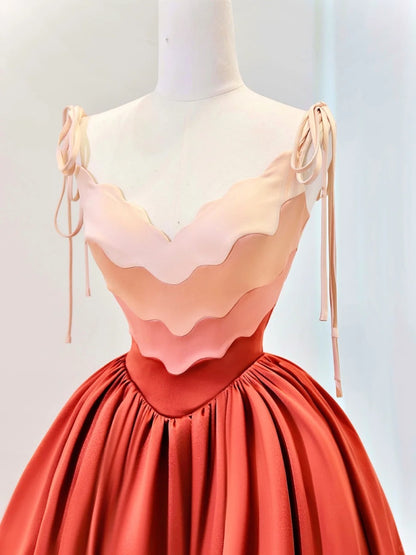 Charming Quinceanera Dresses Ball Gown Spaghetti Straps Satin Birthday Gowns Vestidos De 15 Anos Long Sweet 16 Dress AU853