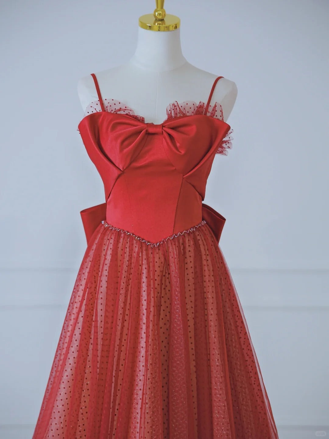 Classy A Line Spaghetti Straps Rust Red Tulle Prom Dresses Long 18th Birthday Outfit Senior High School Dance Party Dress AU880