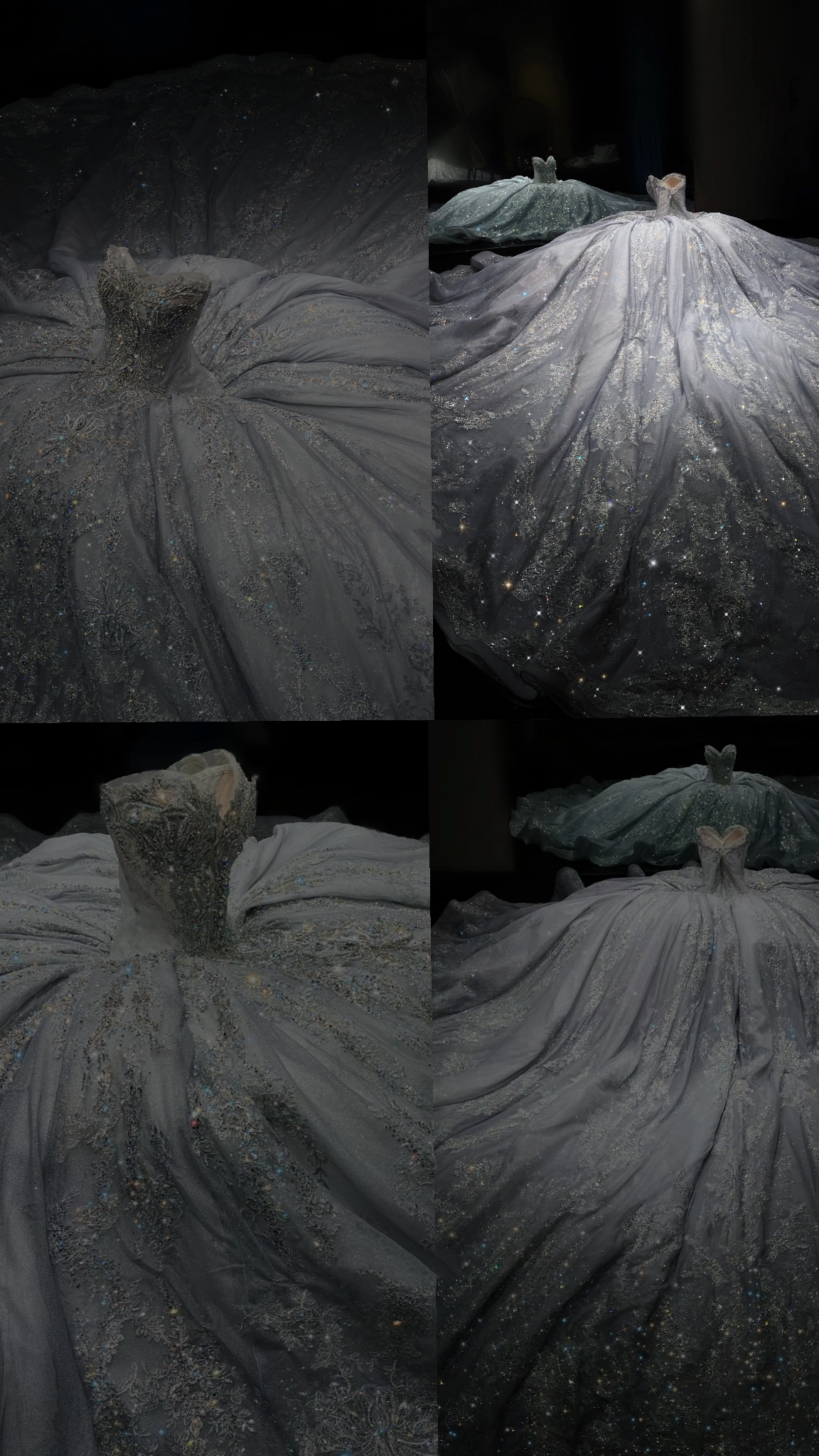 Ethereal Ball Gown Sweetheart Tulle Silver Long Wedding Dress Beautiful Formal Brides Gown Wedding Dresses B01