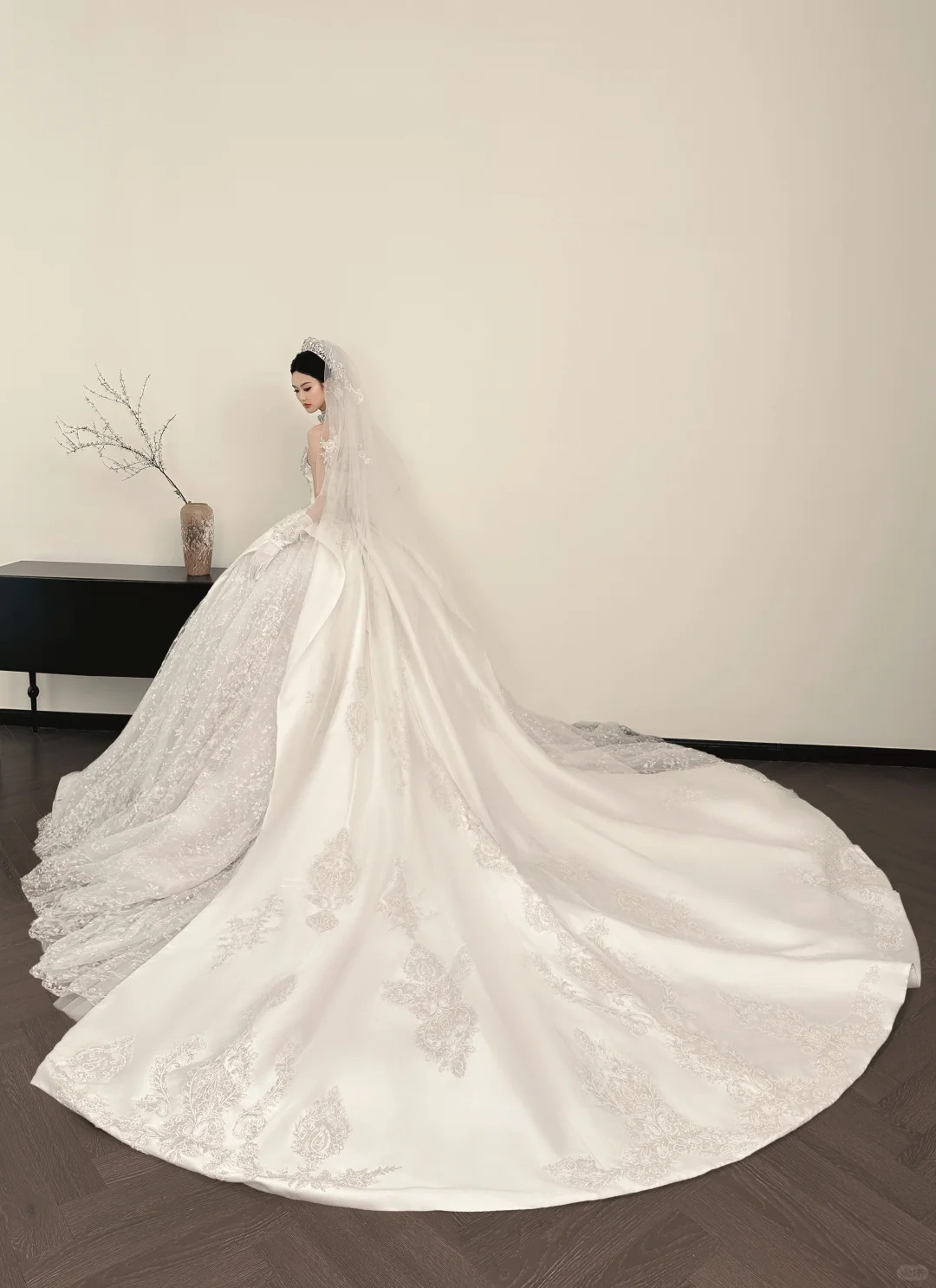 Ethereal Ball Gown Strapless Neck Silver Appliques Long Wedding Dress Fairy Formal Brides Gown Wedding Dresses B13