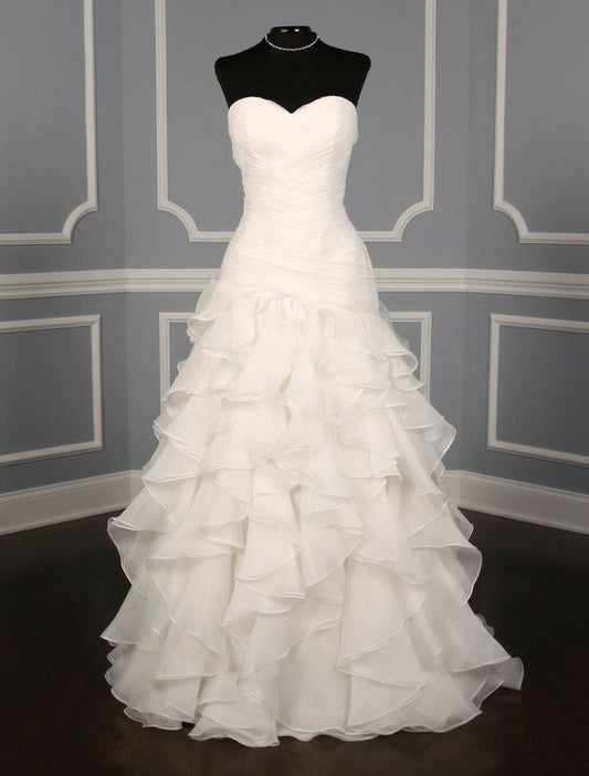 Retro Mermaid Sweetheart Ruffles Long Wedding Dress White Wedding Dresses Civil Ruffles Brides Gown B221