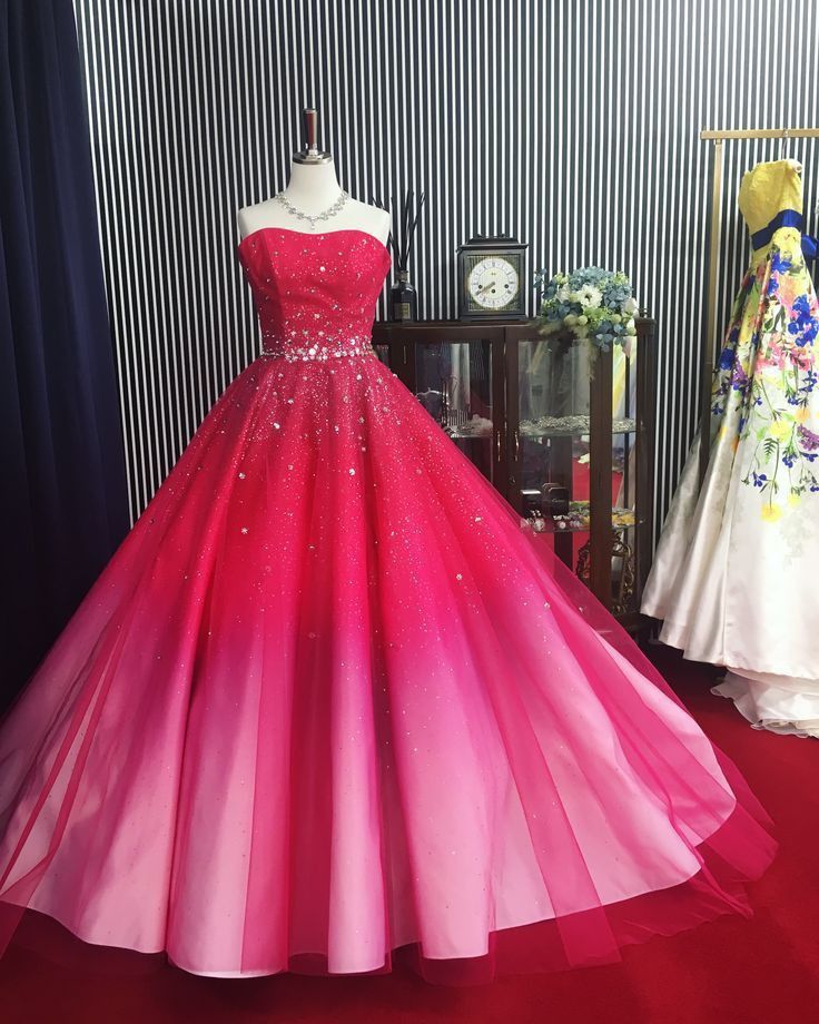 Aesthetic Ball Gown Sweetheart Pink Ombre Tulle Long Quinceanera Dress 2000s Quinceanera Dresses Sweet 15 16 Dress B235