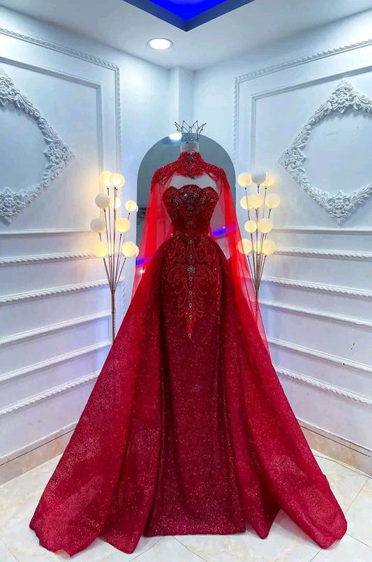 Modest Mermaid Strapless Wine Red Prom Dresses Inspiration Trending Prom Gowns Princess Formal Prom Dress B242