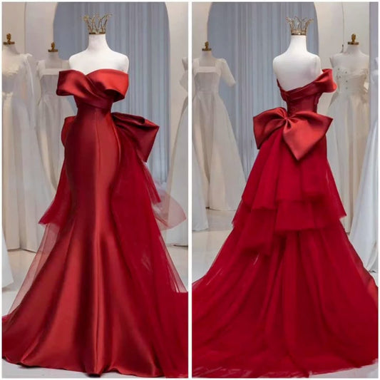 Beautiful Ball Gown Off The Shoulder Red Prom Dresses Inspiration Prom Dress Princess Graduation Dress B245