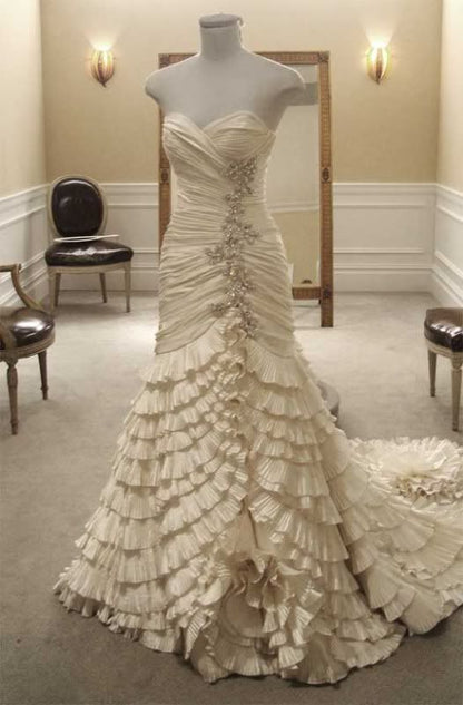 Timeless Mermaid Sweetheart Long Wedding Dress Fairytale Formal Wedding Dresses Civil Brides Gowns B190