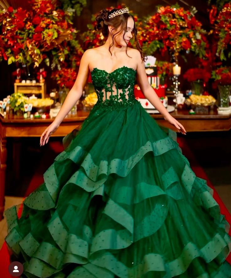 Modest Ball Gown Sweetheart Tulle Green Appliques Long Prom Dresses Inspiration Prom Gowns Formal Prom Dress B297
