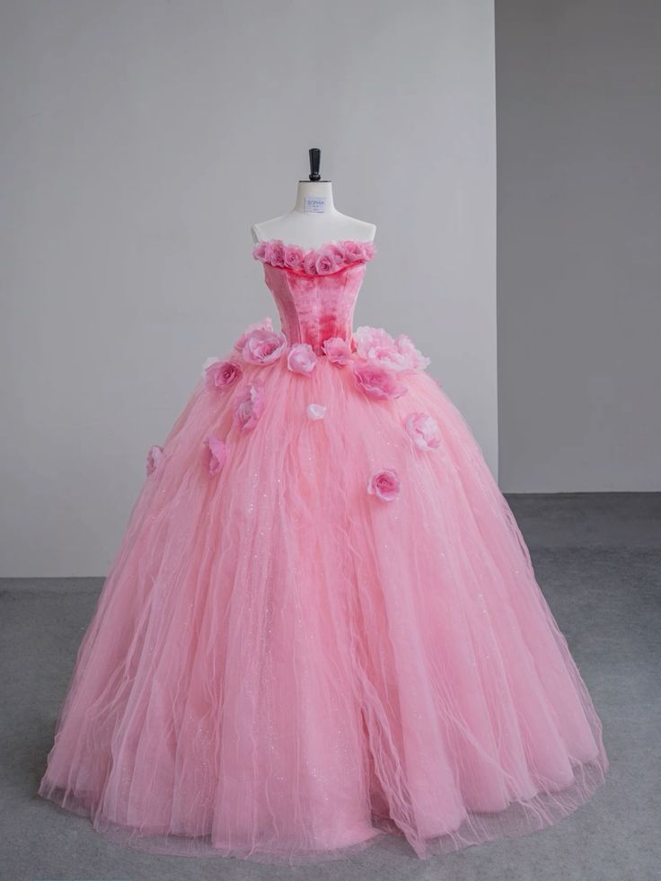 Pink Quinceanera Dresses Ball Gown Sweetheart Tulle Birthday Prom Gowns Vestidos De 15 Anos Formal Party Long Sweet 15 16 Dress B316