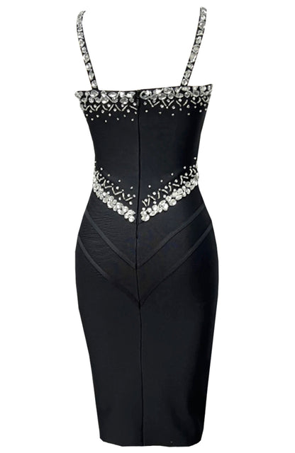 Modest Mermaid Spaghetti Straps Black Prom Dresses Inspiration Sparkly Birthday Dress Princess Graduation Dress B360
