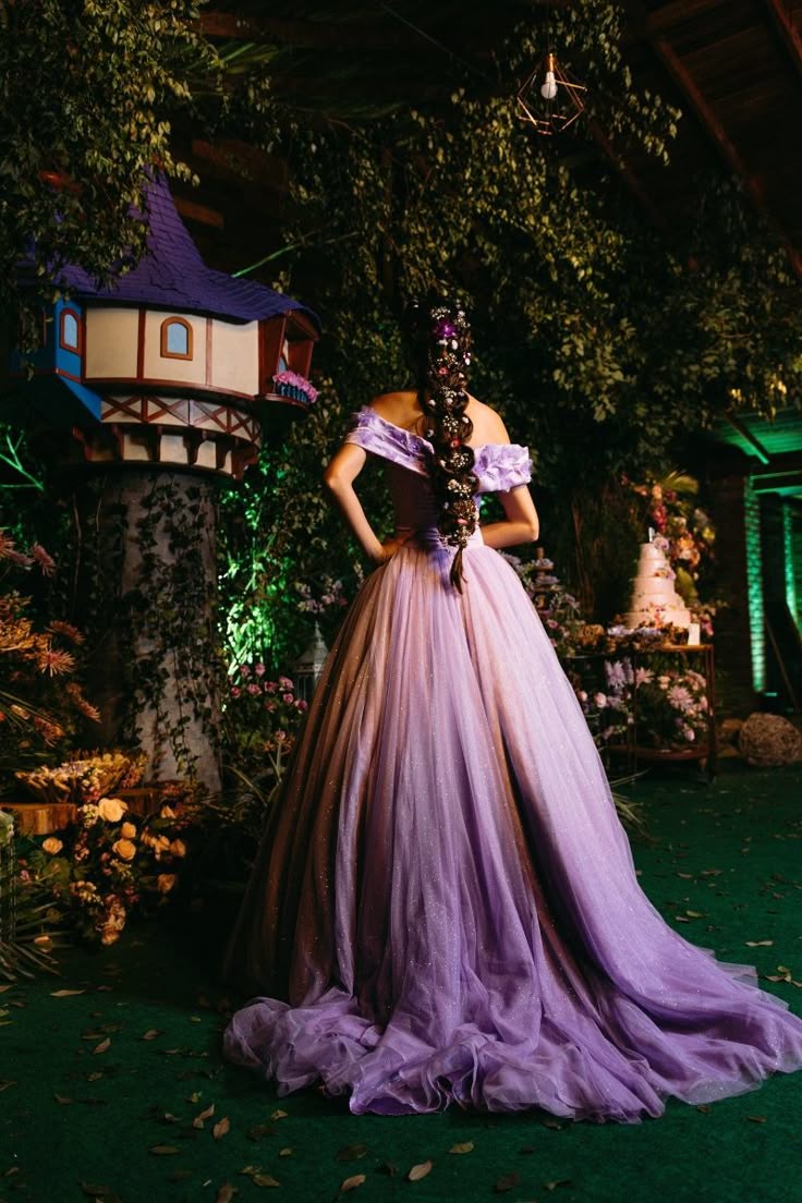Elegant Ball Gown Off The Shoulder Lilac Tulle Long Prom Dresses Inspiration Trending Evening Gowns Formal Prom Dress B373
