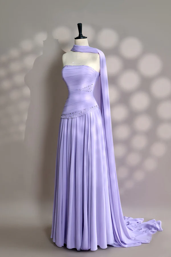 Elegant A line Strapless Blue Evening Dress Women Party Long Formal Dresses Prom 16 Birthday Party Ladies Gown AB1222
