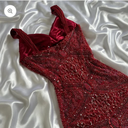 Modest Mermaid Sweetheart Burgundy Tulle With Beads For Women Party Dress Long Formal Prom Dresses 22th Birthday Outfits AB1363