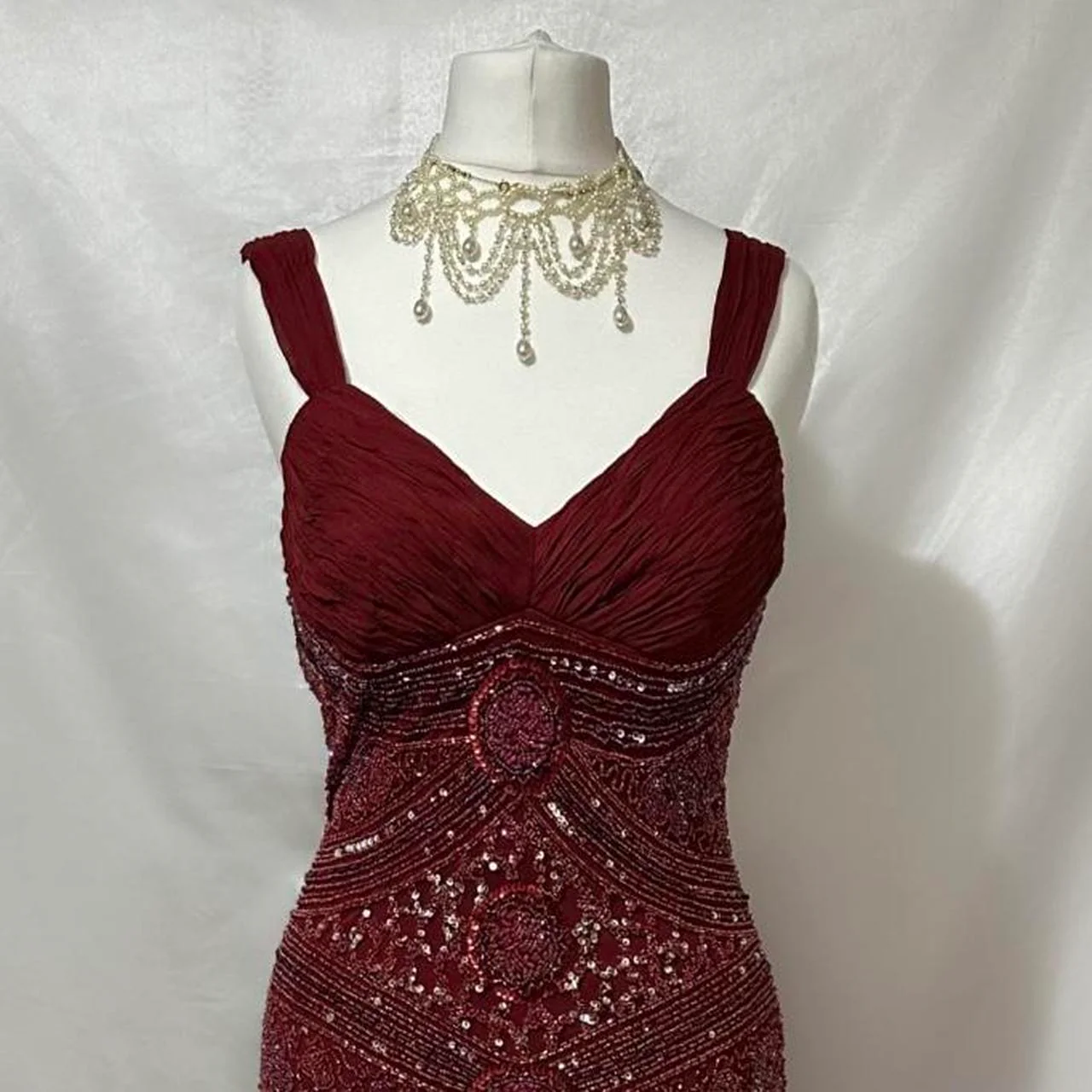 Modest Mermaid Sweetheart Burgundy Tulle With Beads For Women Party Dress Long Formal Prom Dresses 22th Birthday Outfits AB1363