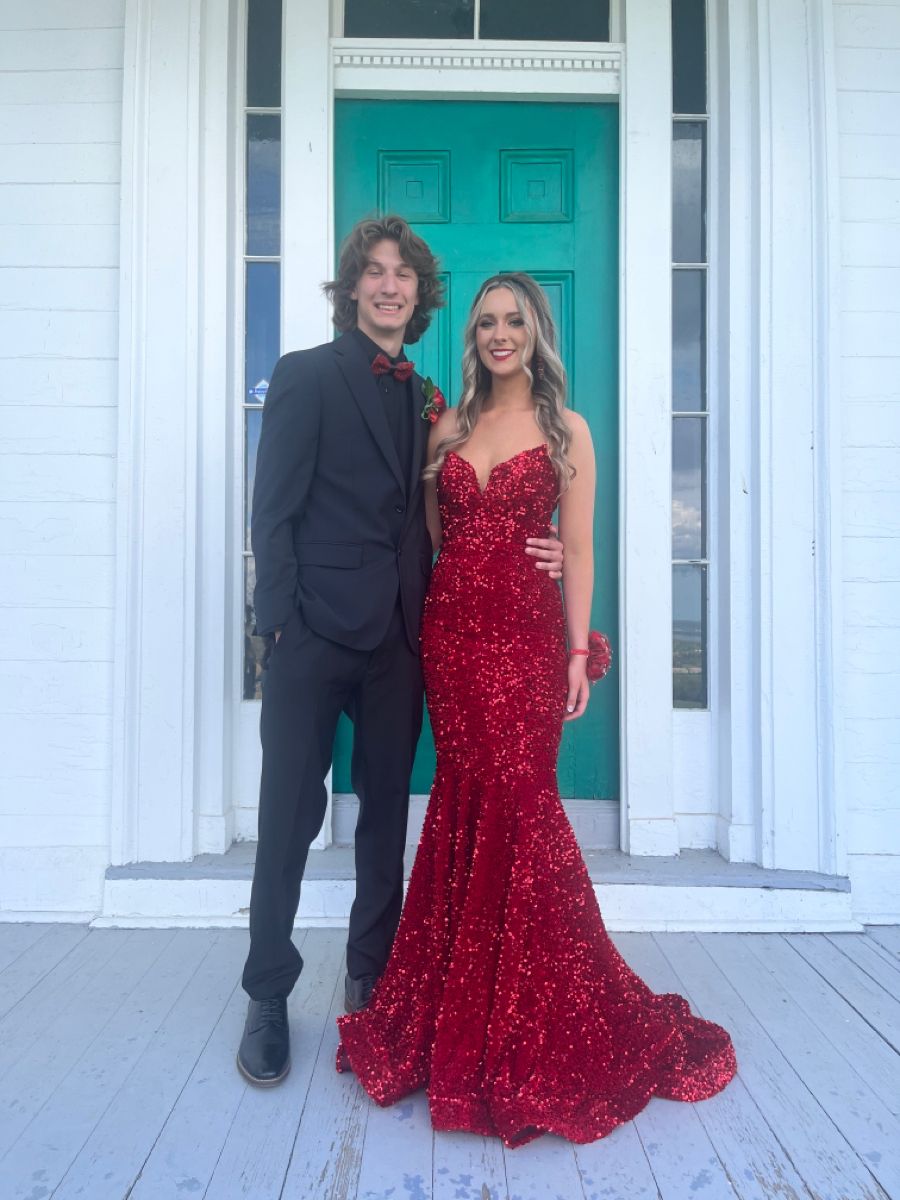 Sexy Mermaid Sweetheart Burgundy Sequin Long Prom Dresses Party Dress Princess Graduation Dress B437