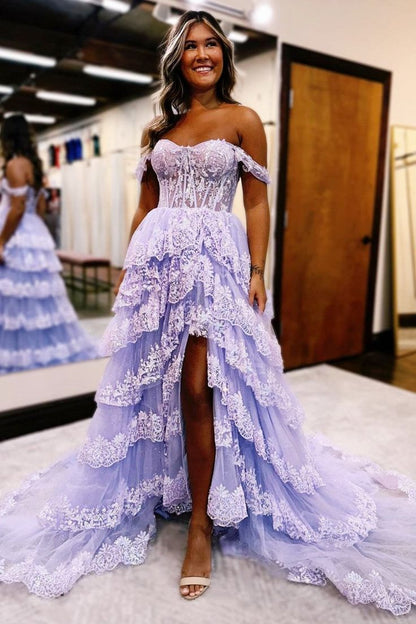 Charming Ball Gown Off The Shoulder Pink Lace Sequin Prom Dresses Inspiration Prom Dress Princess Graduation Dress B515