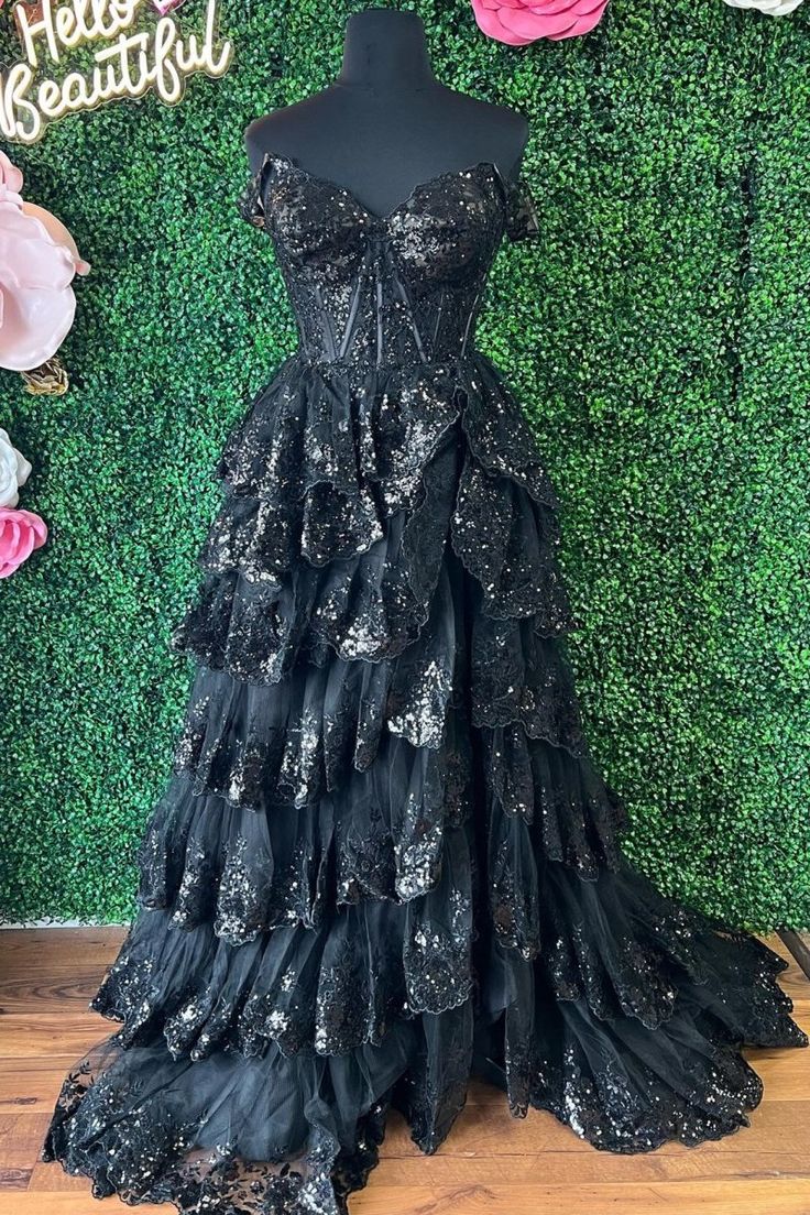 Charming Ball Gown Off The Shoulder Pink Lace Sequin Prom Dresses Inspiration Prom Dress Princess Graduation Dress B515
