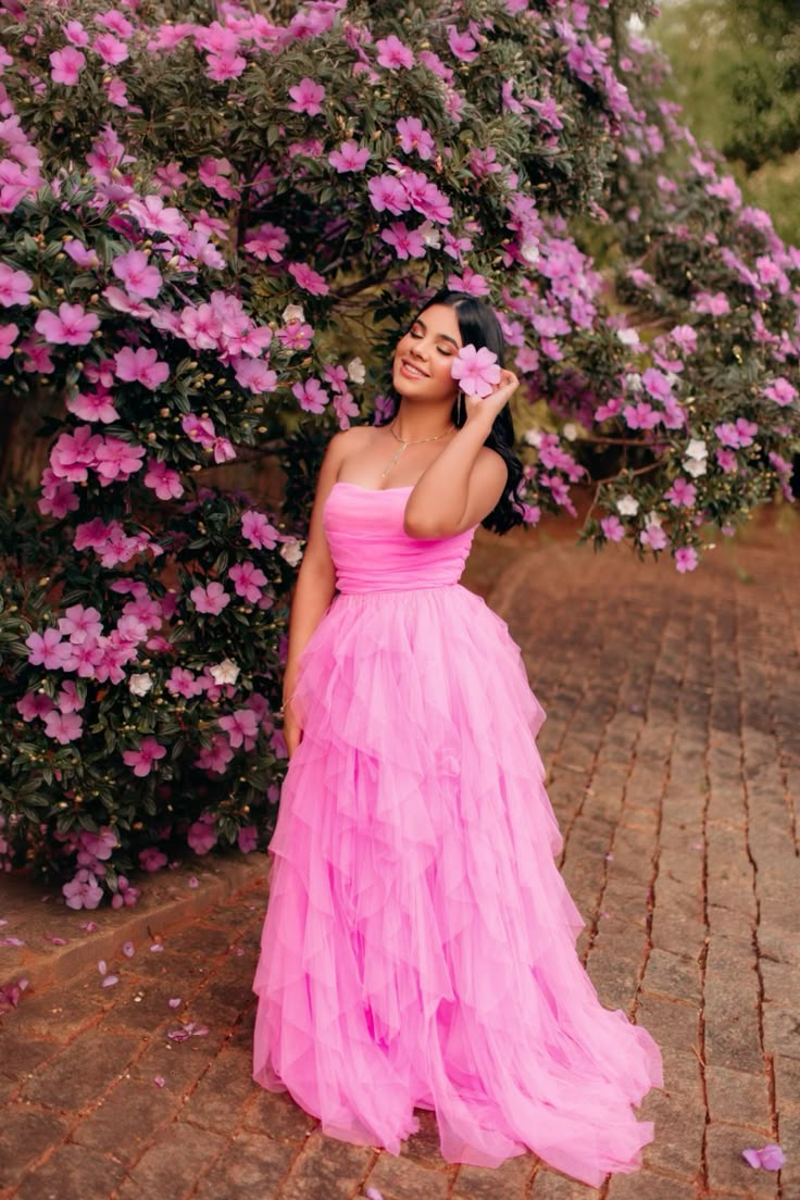 Elegant Ball Gown Sweetheart Sleeveless Tulle Pink Prom Dress Inspiration Ideas Prom Inspo Dresses Party Dress B526