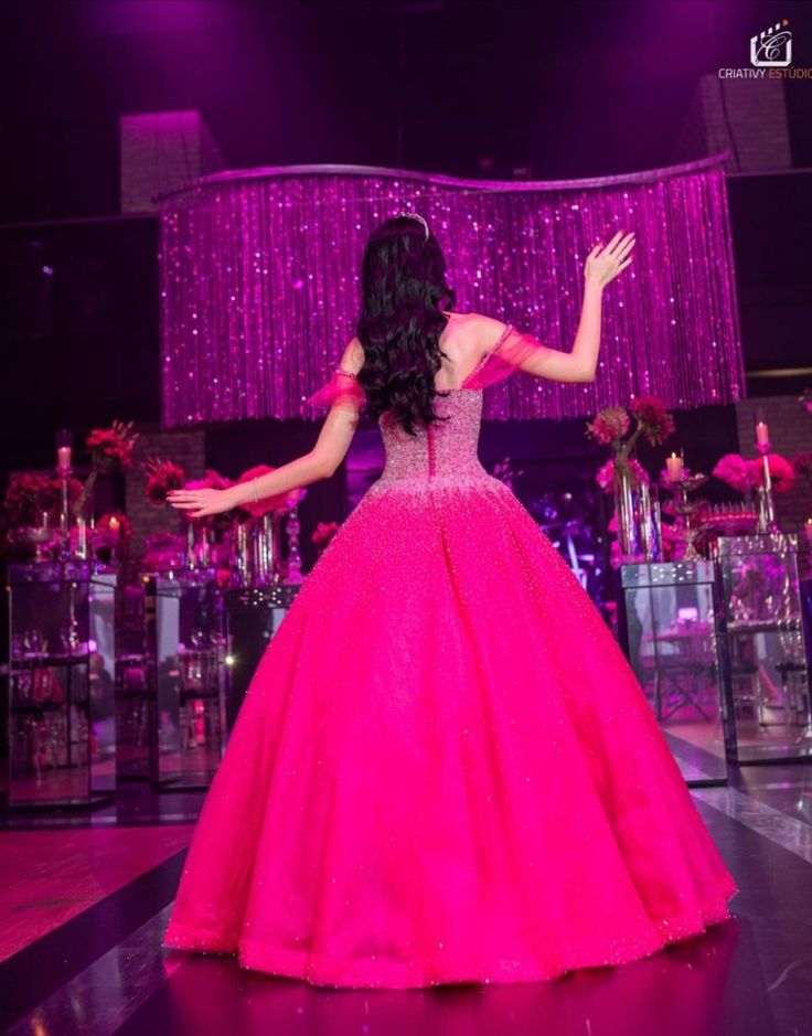 Modest Ball Gown Off The Shoulder Hot Pink Tulle Long Prom Dresses Party Dress 20th Birthday Outfits Graduation Dress B557