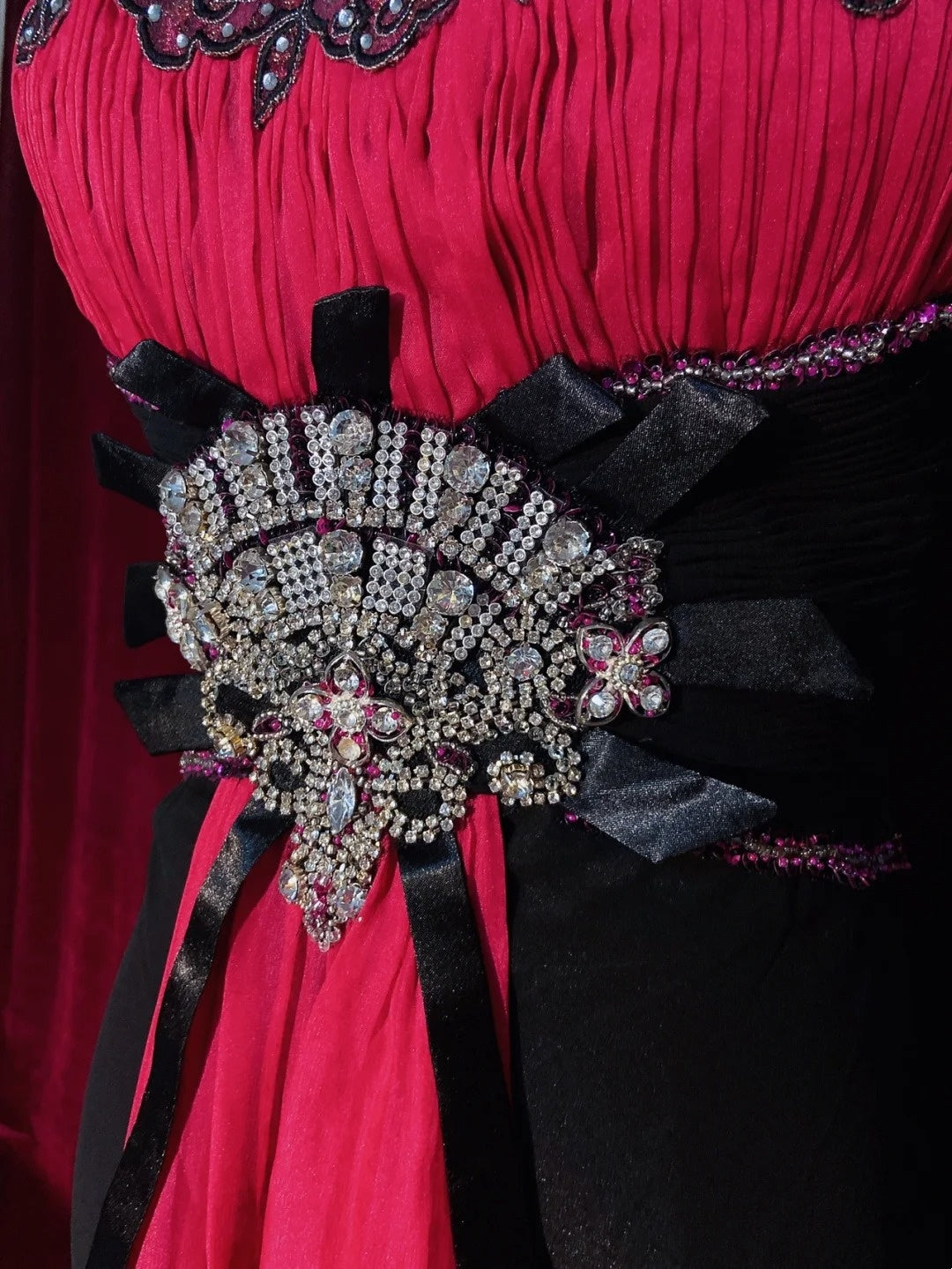 Beautiful Prom Dresses Mermaid Spaghetti Strap Pink Black Chiffon With Beads Long Evening Outfits N3396