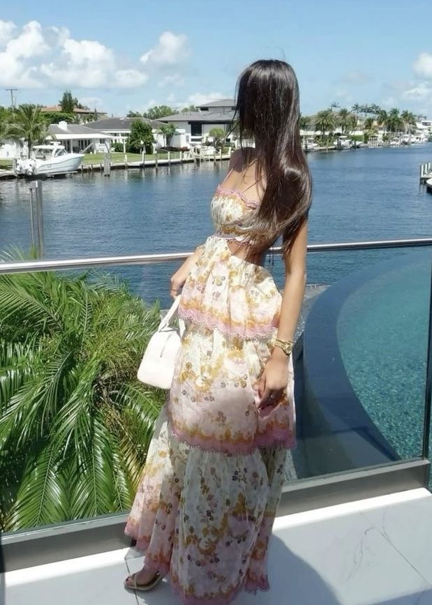 Unique Ball Gown Spaghetti Straps Floral Chiffon Backless Prom Dresses Long Party Dress Birthday Outfits Prom Gown DH3014