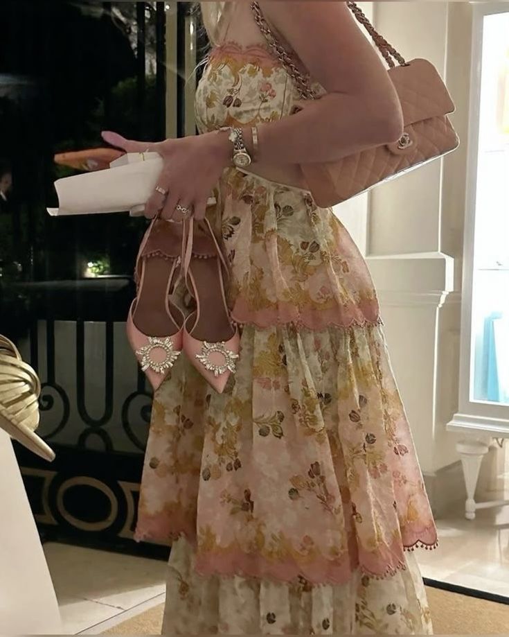 Unique Ball Gown Spaghetti Straps Floral Chiffon Backless Prom Dresses Long Party Dress Birthday Outfits Prom Gown DH3014