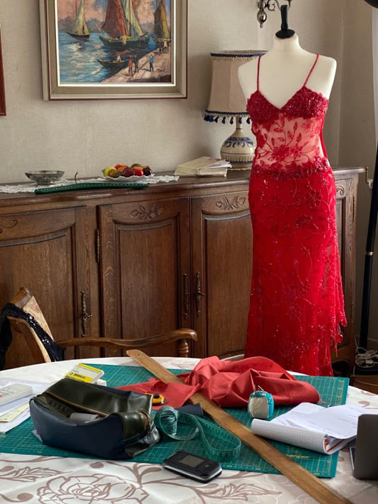 Charming Mermaid Spaghetti Straps Red Sequin Long Prom Dresses Inspiration Party Dress Prom Gown dh3263
