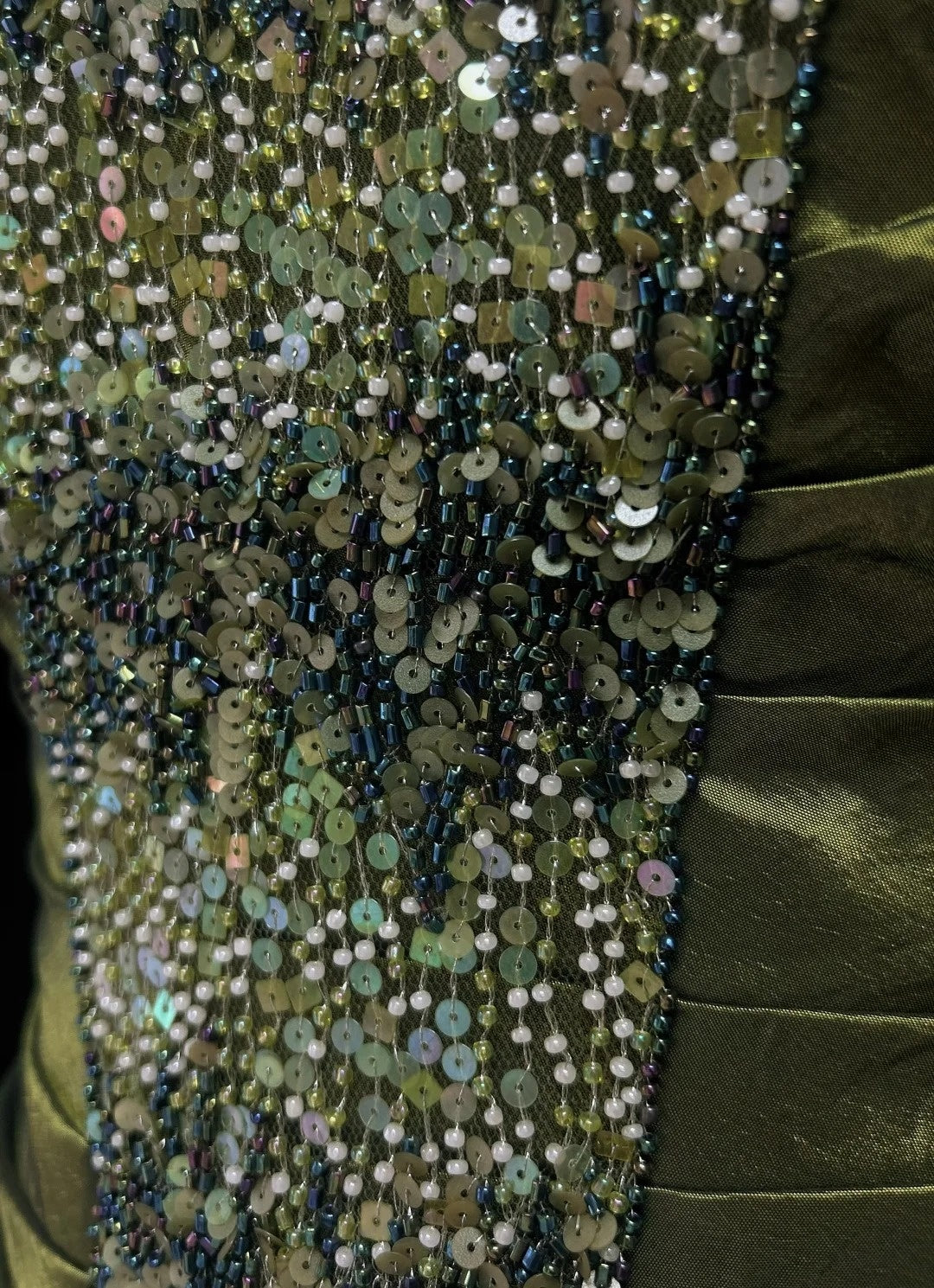 Retro Gown Prom Vintage Dresses Mermaid Sweetheart Olive Green With Beading Long Formal Dress N2319