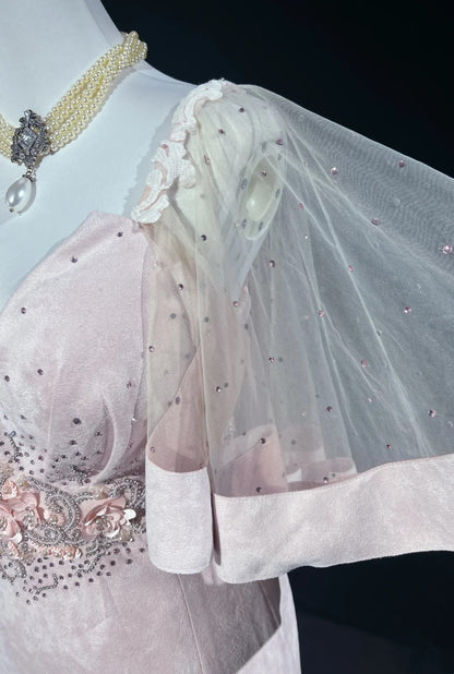 Vintage Prom Dresses 90s Mermaid Sweetheart Pink Satin With Appliqued Beading Long Evening Outfits N3193