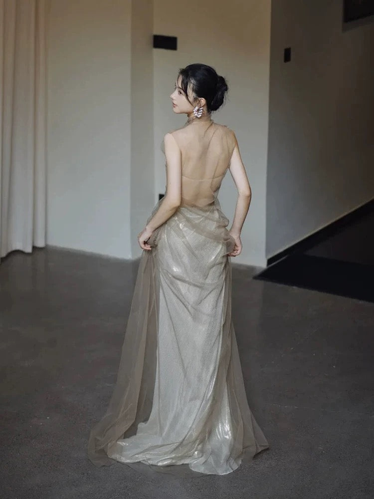 Modest Sheath Strapless Sequin Long 18th Birthday Elegant Outfit Formal Prom Dresses N4108