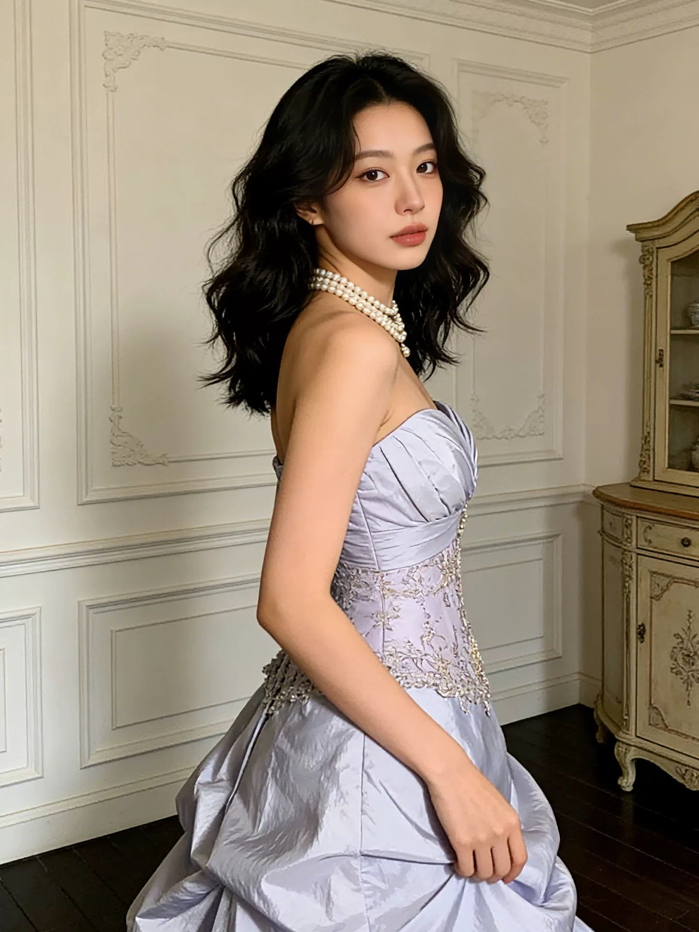 Modest Ball Gowns Sweetheart Lilac Satin Birthday Elegant Outfit Formal Prom Dresses N4088