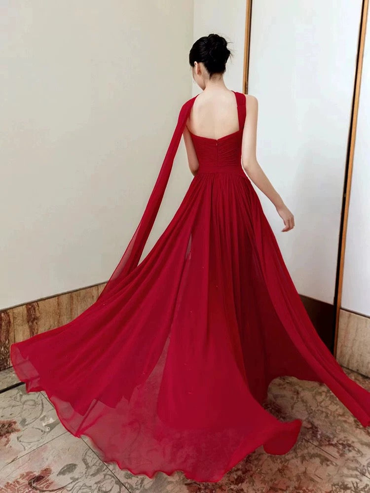 Charming A line Strapless Burgundy With Scarf Summer 19th Birthday Elegant Outfit Wedding Guest Dresses N4133