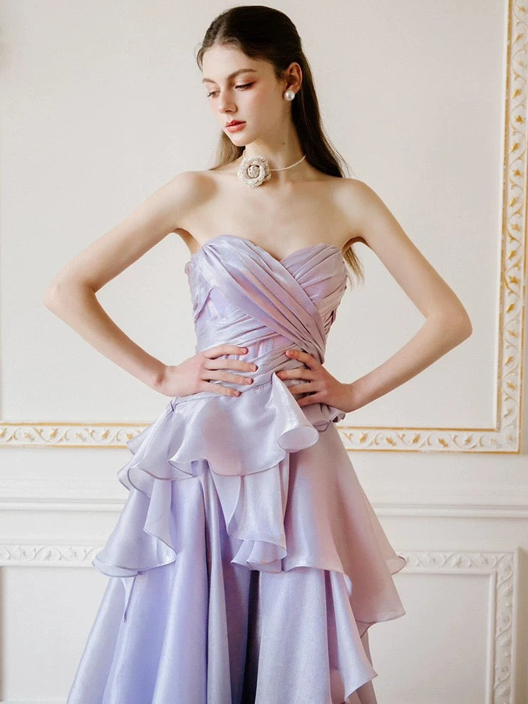 Cute A line Sweetheart Lilac 18th Birthday Elegant Outfit Formal Long Prom Dresses N4138