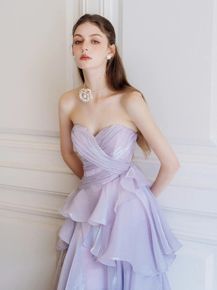Cute A line Sweetheart Lilac 18th Birthday Elegant Outfit Formal Long Prom Dresses N4138