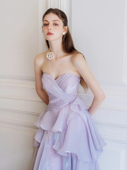 Cute A line Sweetheart Lilac 18th Birthday Elegant Outfit Formal Long Prom Dresses N4138