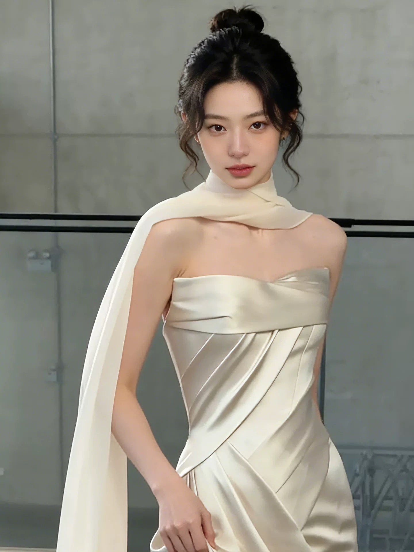 Simple Wedding Dresses Mermaid Strapless Satin Ivory Summer Garden Wedding Dress N4276