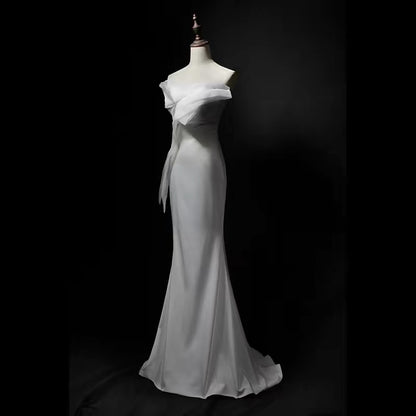 French Style Wedding Dresses Mermaid Sweetheart White Long Summer Garden Wedding Dress N4144
